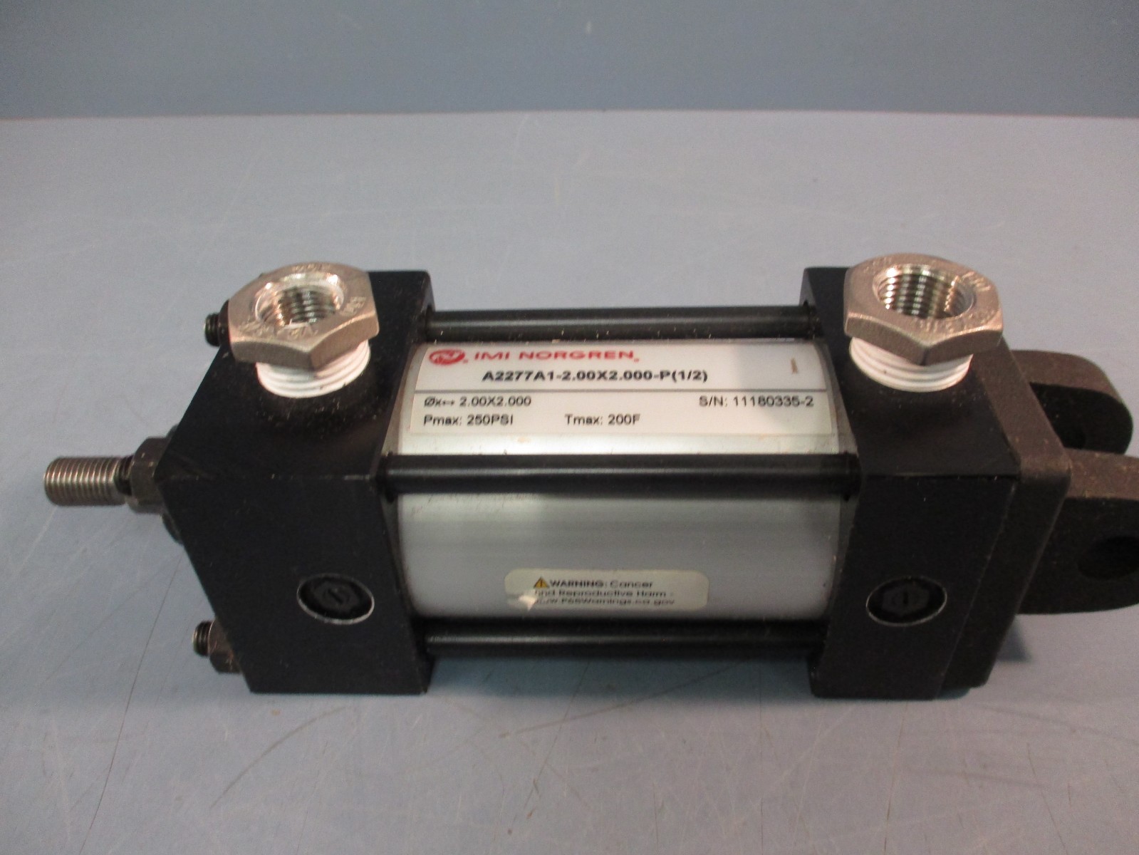 IMI NORGREN PNEUMATIC CYLINDER A2277A1-2.00X2.000-P(1/2) 250PSI 2.00X2.000