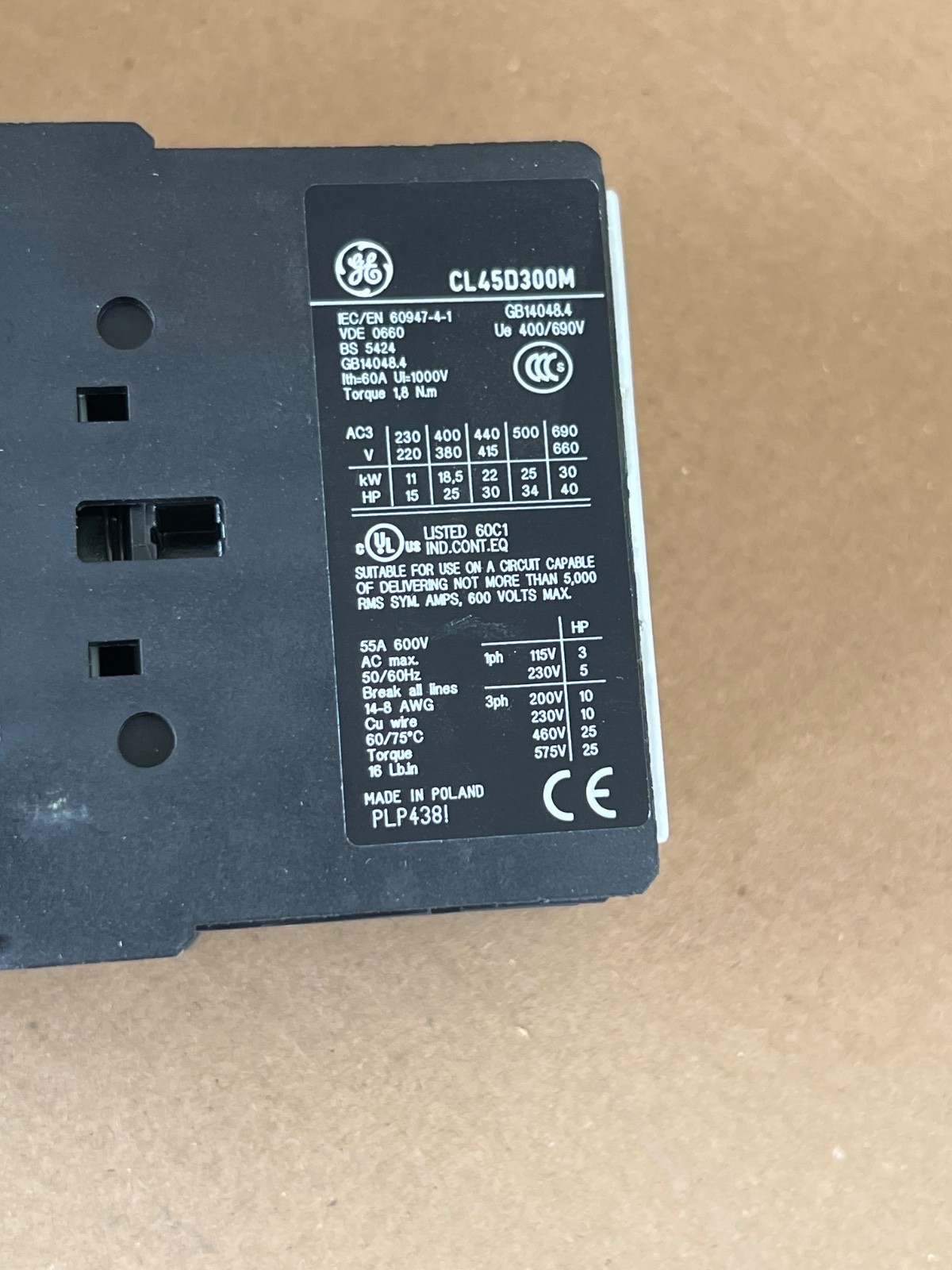 GE CL45D300MJ Contactor