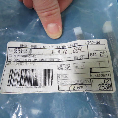 SULLINS NPPN101BFCN-RC Qty of 117 per Lot 10 Position Header Connector 0.079″ (