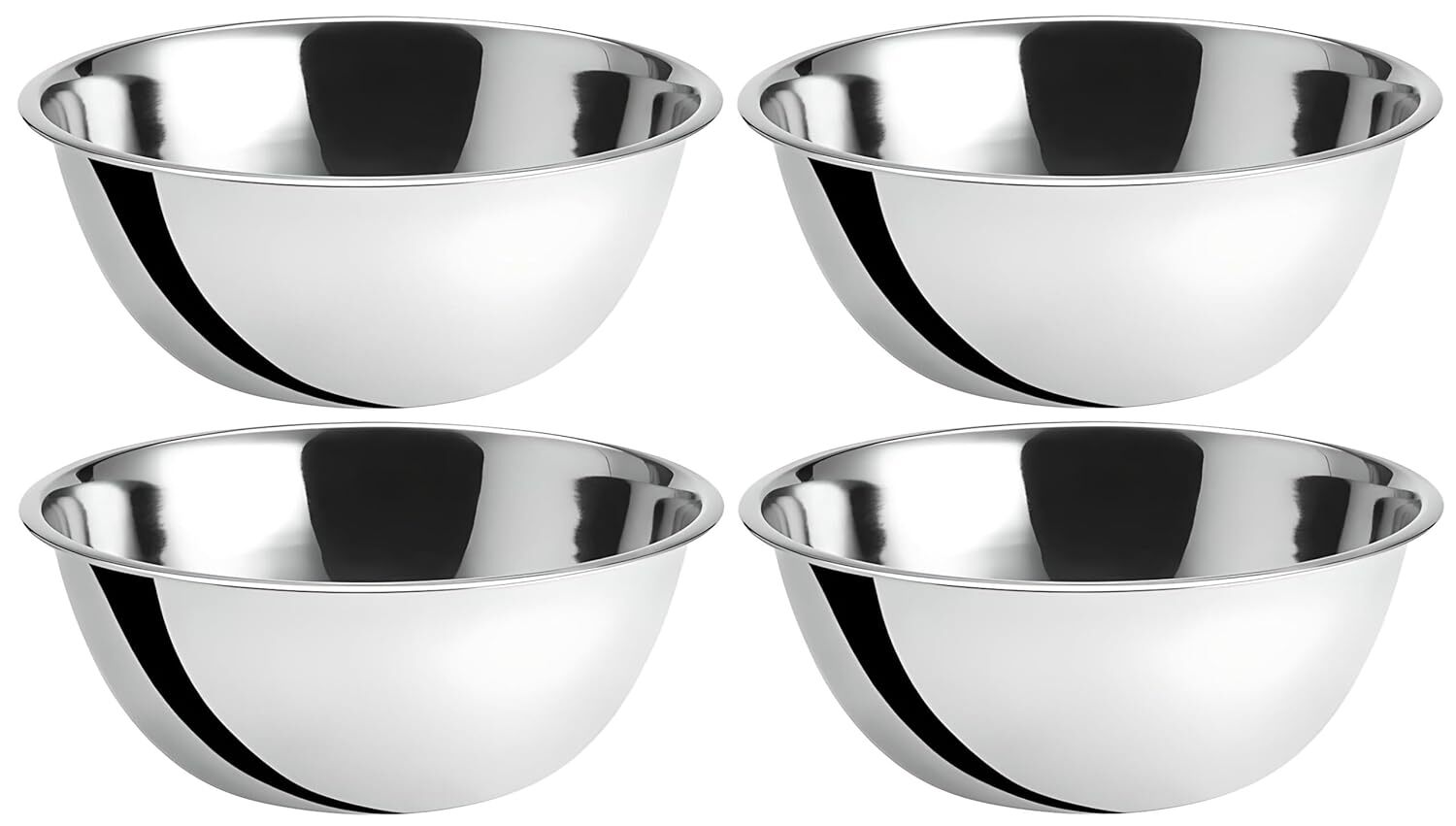 4-Pack OCS Parts 13.25″ Stainless Steel 8 Quart Mixing Bowl