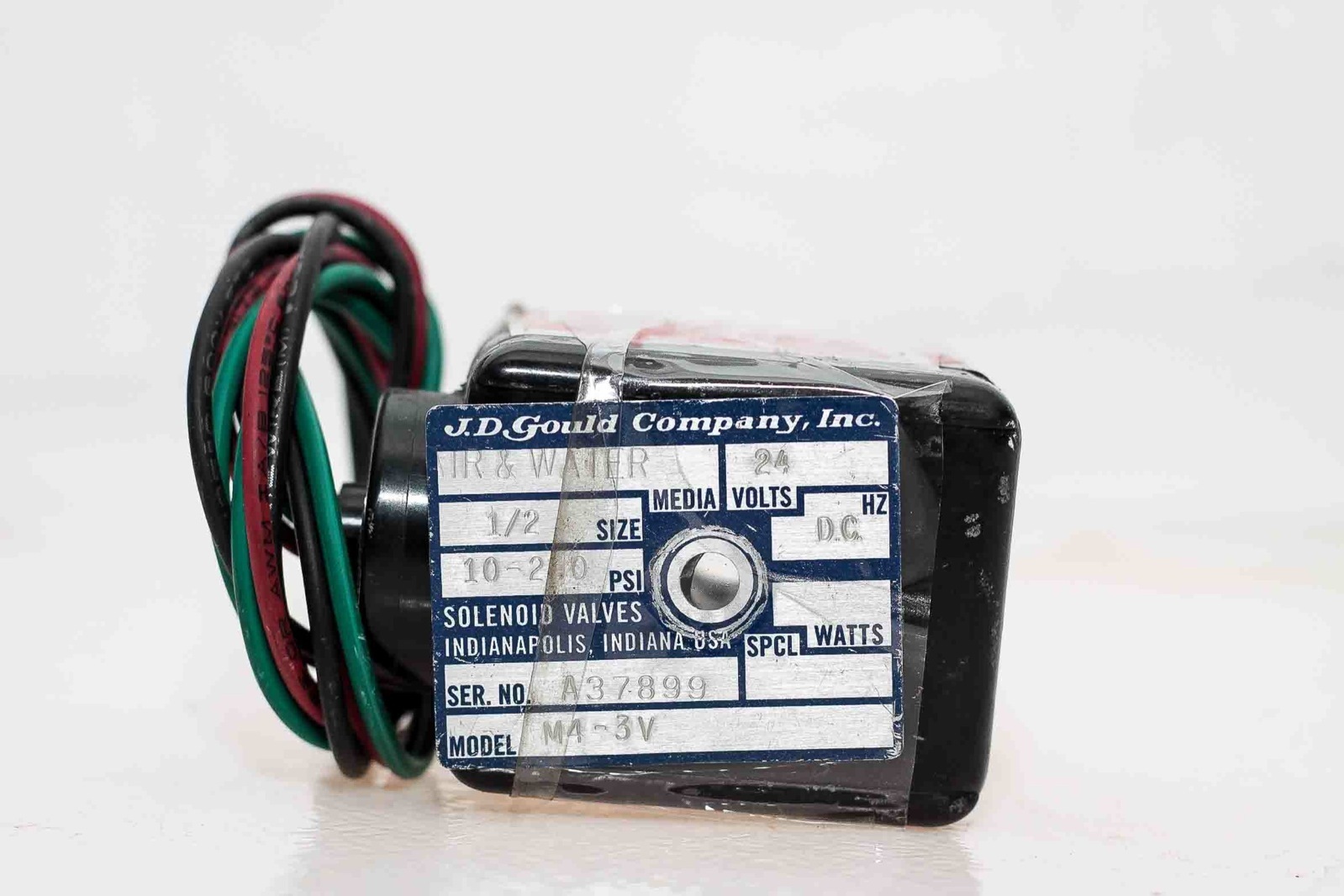 J.D. GOULD M4-3V AIR & WATER 1/2 24VDC 10-200PSI SOLENOID VALVE NEW (H88)