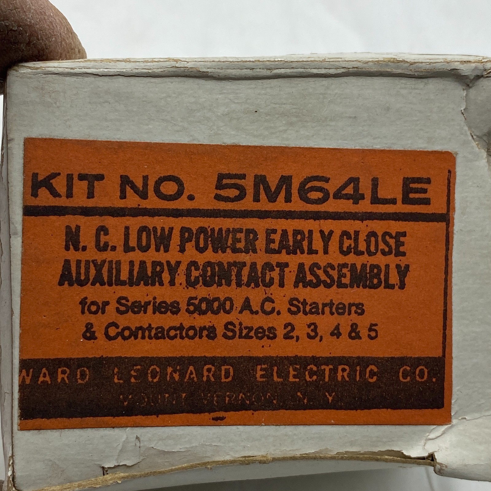 Ward Leonard Electric 5M64LE N.C.LOW POWER EARLY CLOSE AUX.CONT.ASSY.