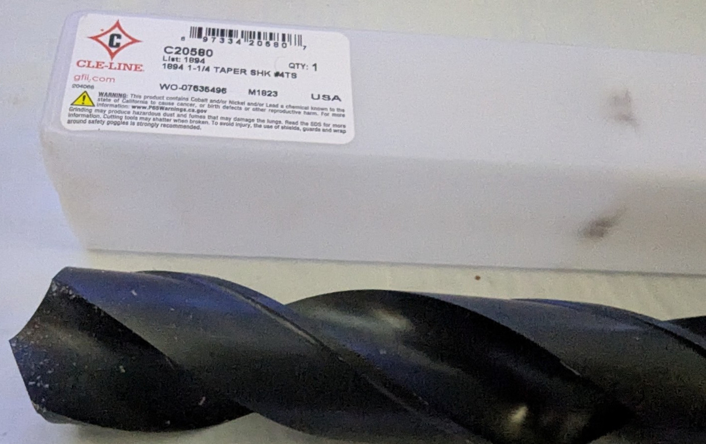 Cle-Line C20580 118° General Purpose Taper Shank Drill 1-1/4″ Dia. MT#4 USA!!