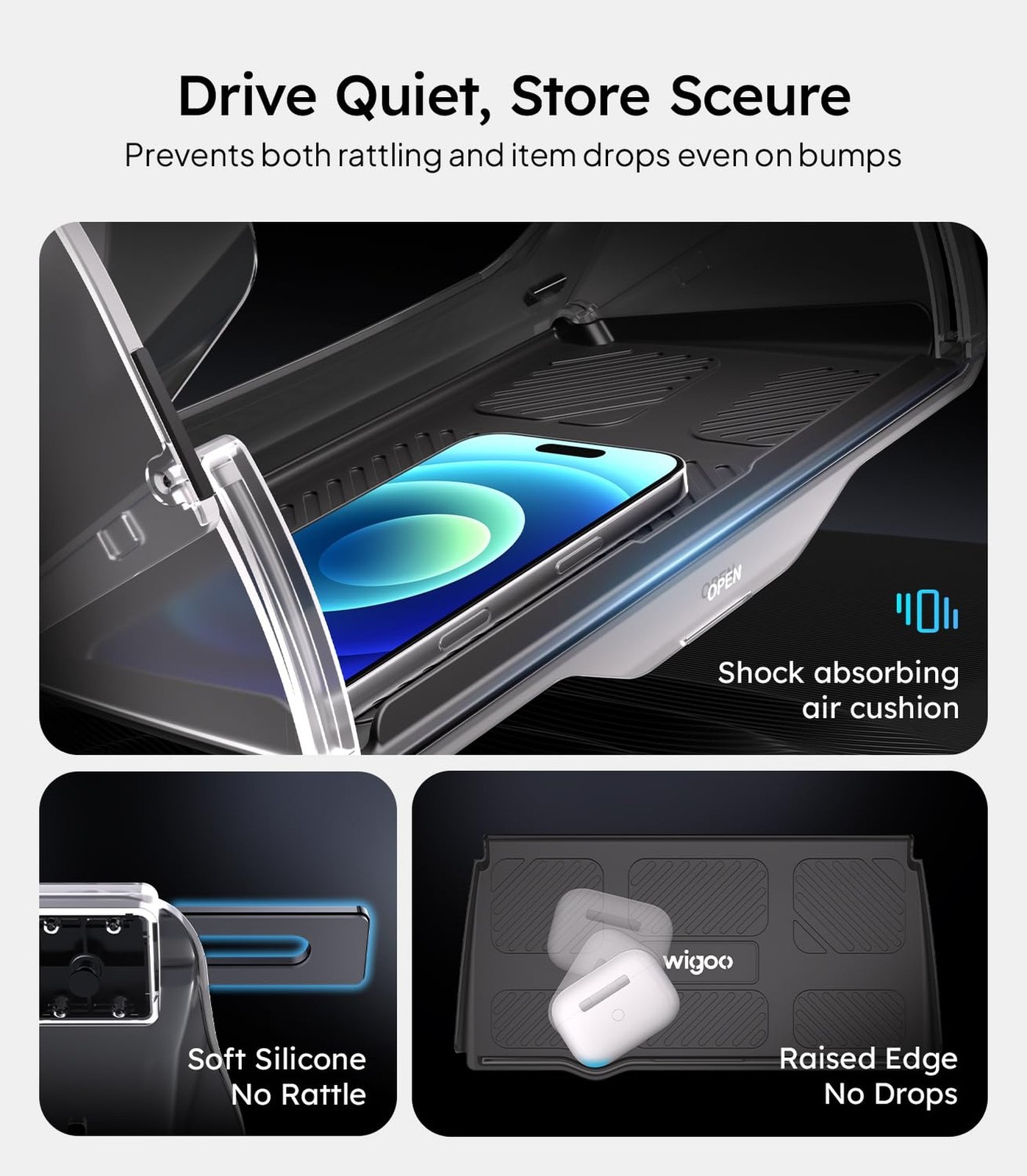 Wigoo Under Screen Organizer for Model Y 2019~2026, Including Model Y Juniper…
