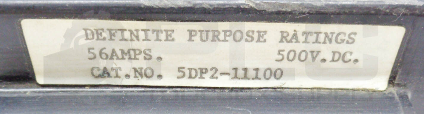 DANAHER JOSLYN CLARK 5DP2-11100 CONTACTOR 56A 500VDC 23082-321 *READ*