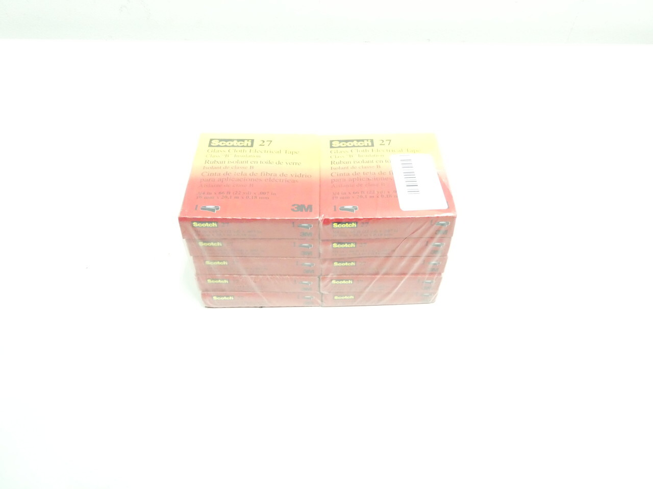 Package Of 10 3m 27 Glass Cloth Electrical Tape 3/4in X 66ft X 0.007in