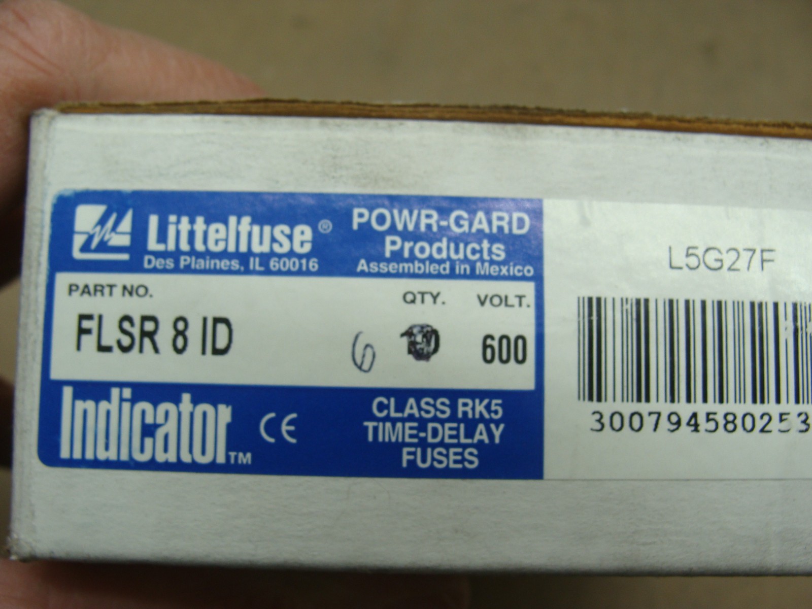LOT OF 6 LITTELFUSE FLSR 8 ID FUSES 600V 8A CLASS RK5 INDICATOR TIME DELAY