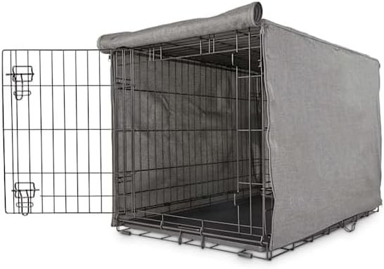 Happy Place Grey Blackout Dog Crate Cover, 24.25″ L X 17.75″ W X 18.25″ H