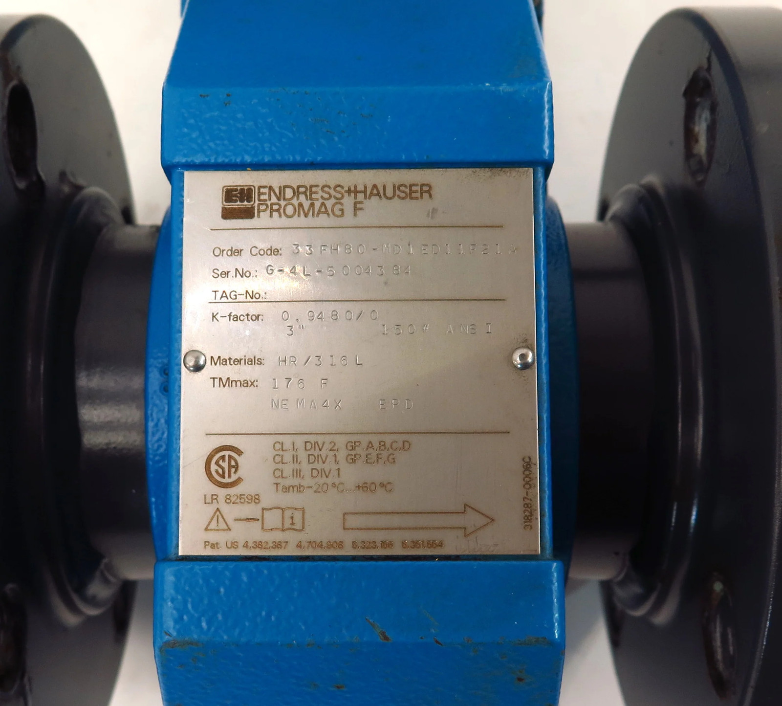 Endress+Hauser Promag F Flowmeter 3″ 33FH80-MD1ED11F21A