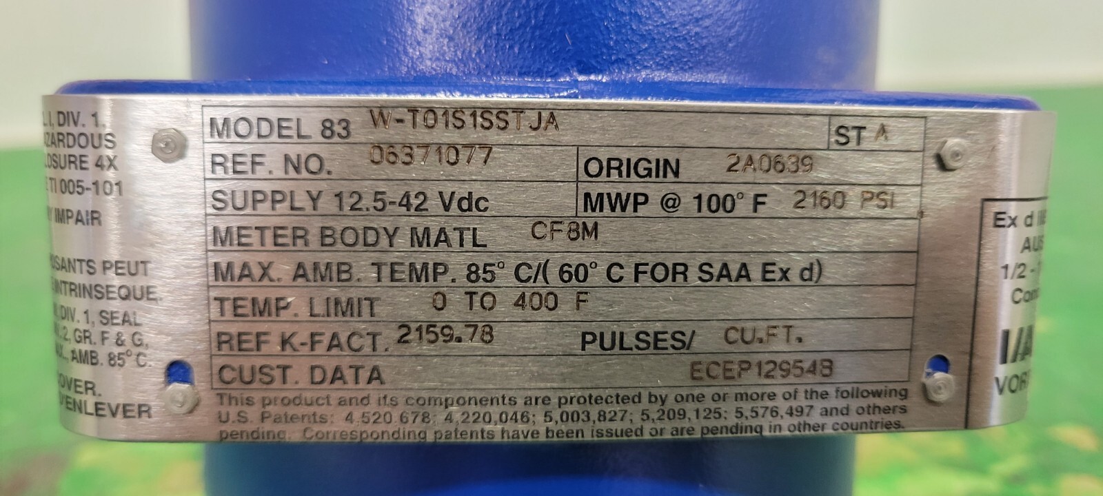 ⚡FOXBORO I/A SERIES, 83 VORTEX 1″ FLOWMETER PESSCO IS OFFERING 1 G092923-4 🗽