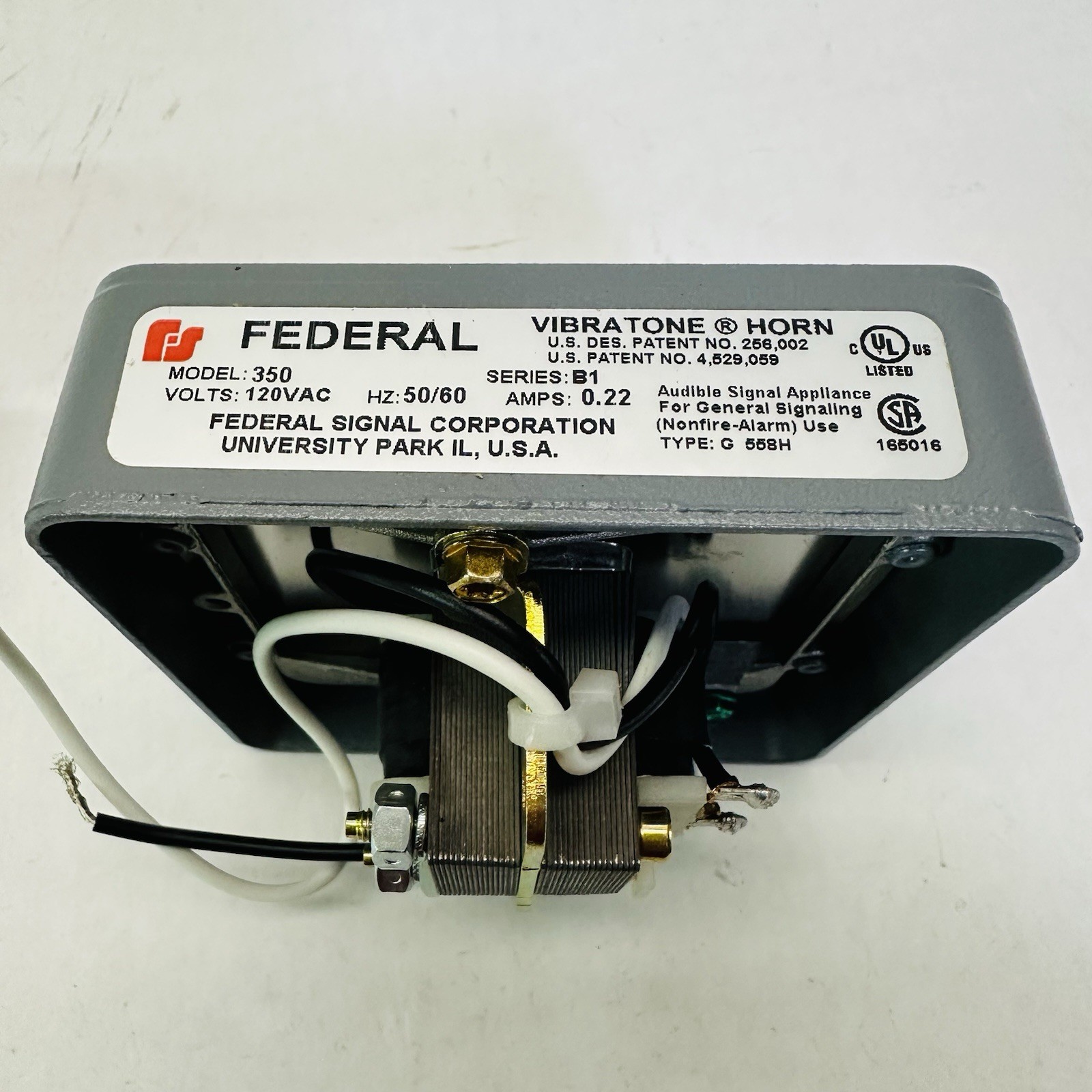 FEDERAL SIGNAL 350-120-30 GRAY HORN MECHANISM 120VAC SER. B1