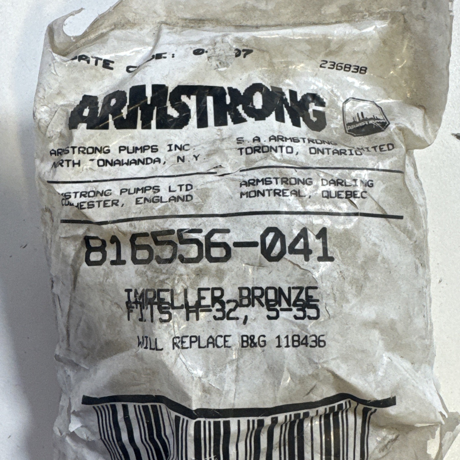 Armstrong 816556-041 Impeller Bronze Replacement