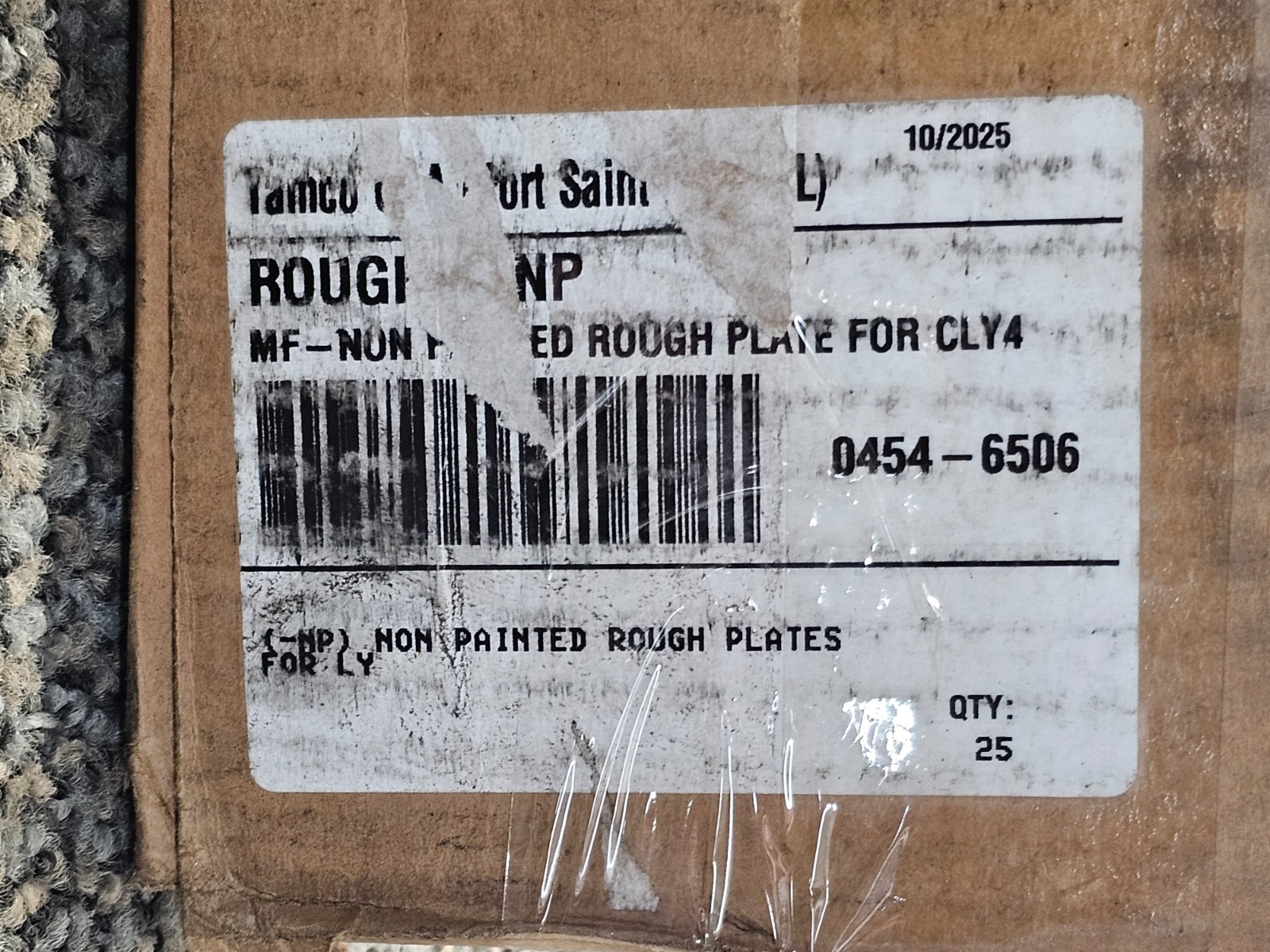(QTY 25) Tamco 0454-6506 4 in. Non-Painted Rough-In Plates for LY4 & CLY4