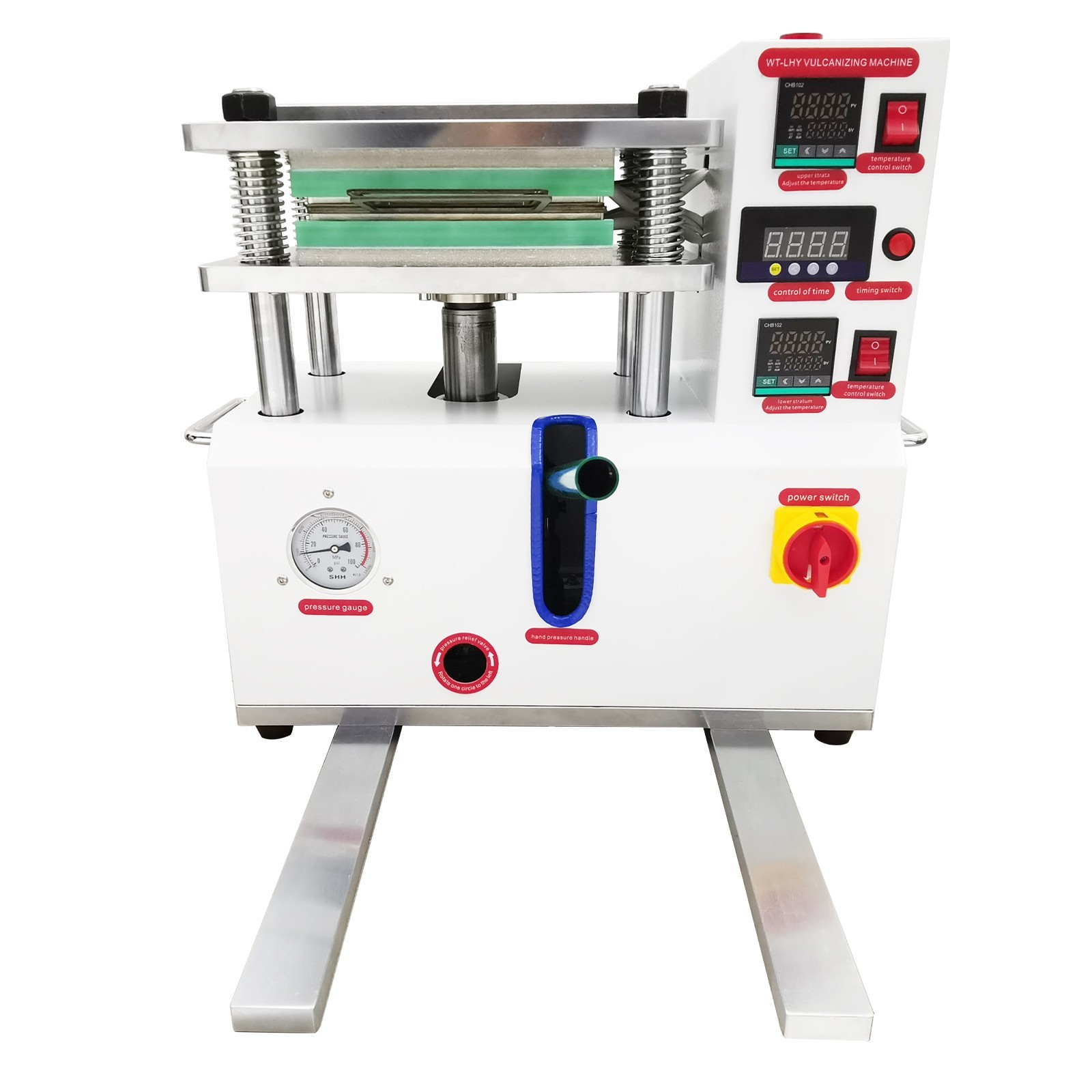 110V 1500W Vulcanizing Machine 50-350℃ Desktop Flat Plate for Rubber Plastic