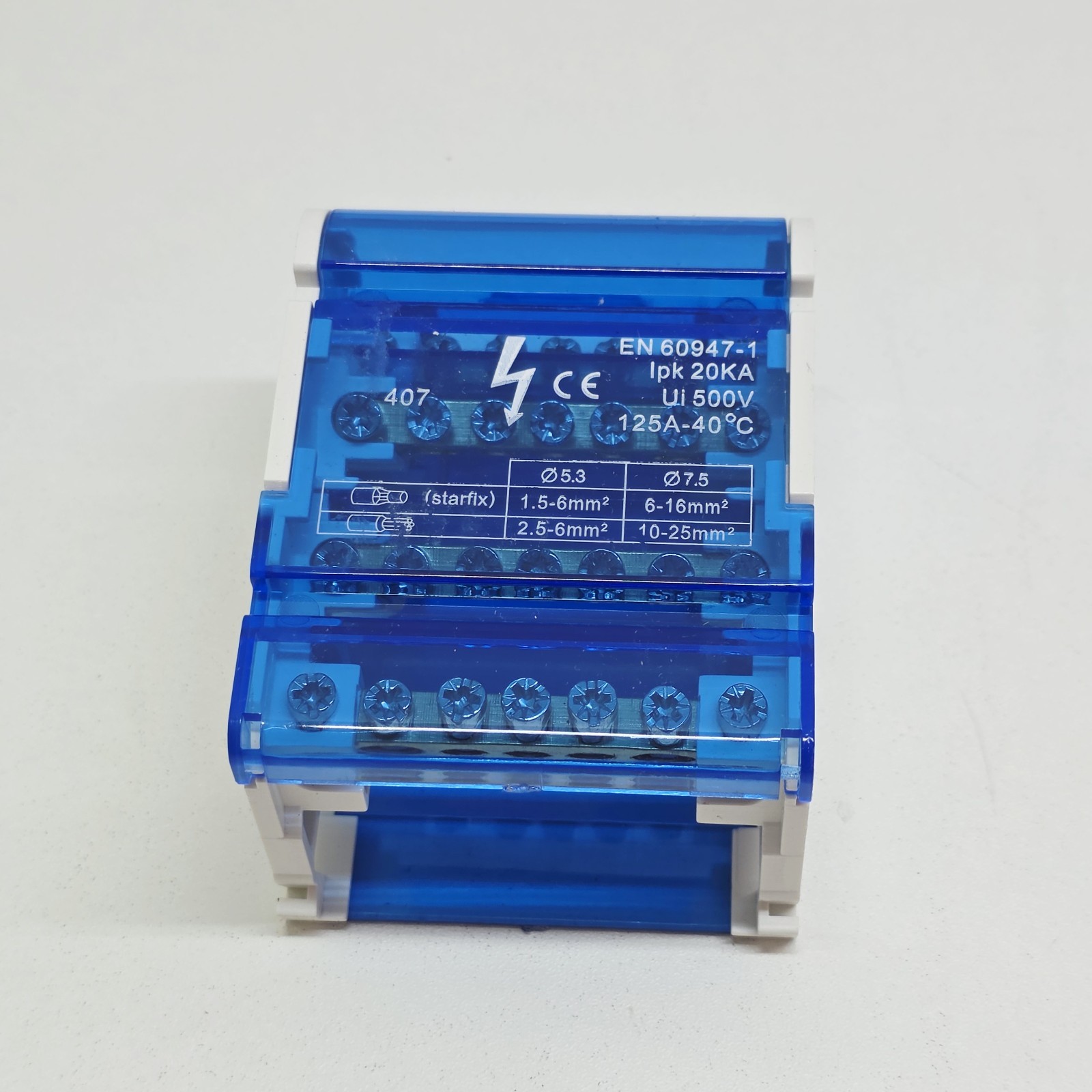 EN60947-1 20KA Ui 500V – 125A Distribution Block