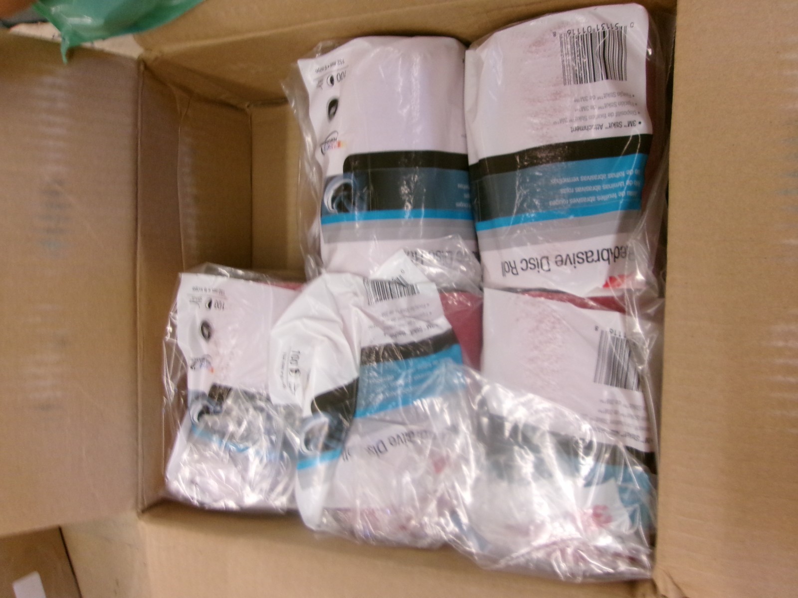 LOT OF 5 ROLLS 3M 01116 STIKIT ATTACHMENT RED ABRASIVE DISC ROLL 500 SHEETS