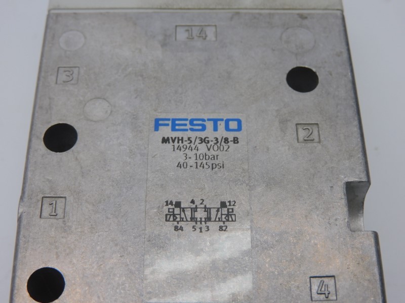 FESTO MVH-5/3G-3/8-B 14944 20.4-26.4VDC 40-145PSI (NO CONNECTOR) NSNP