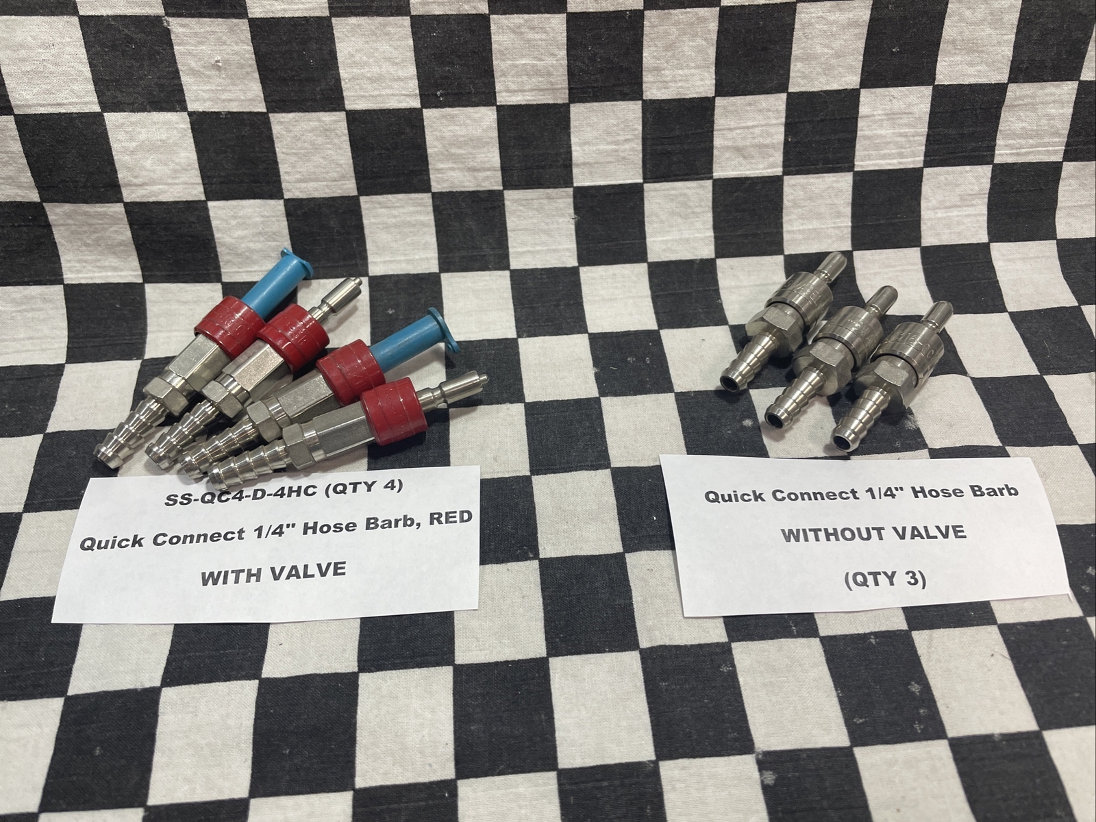 SWAGELOK Quick Connect 1/4″ Hose Barb, SS-QC4-D-4HC, LOT OF 7, SHIPSAMEDAY#W31J