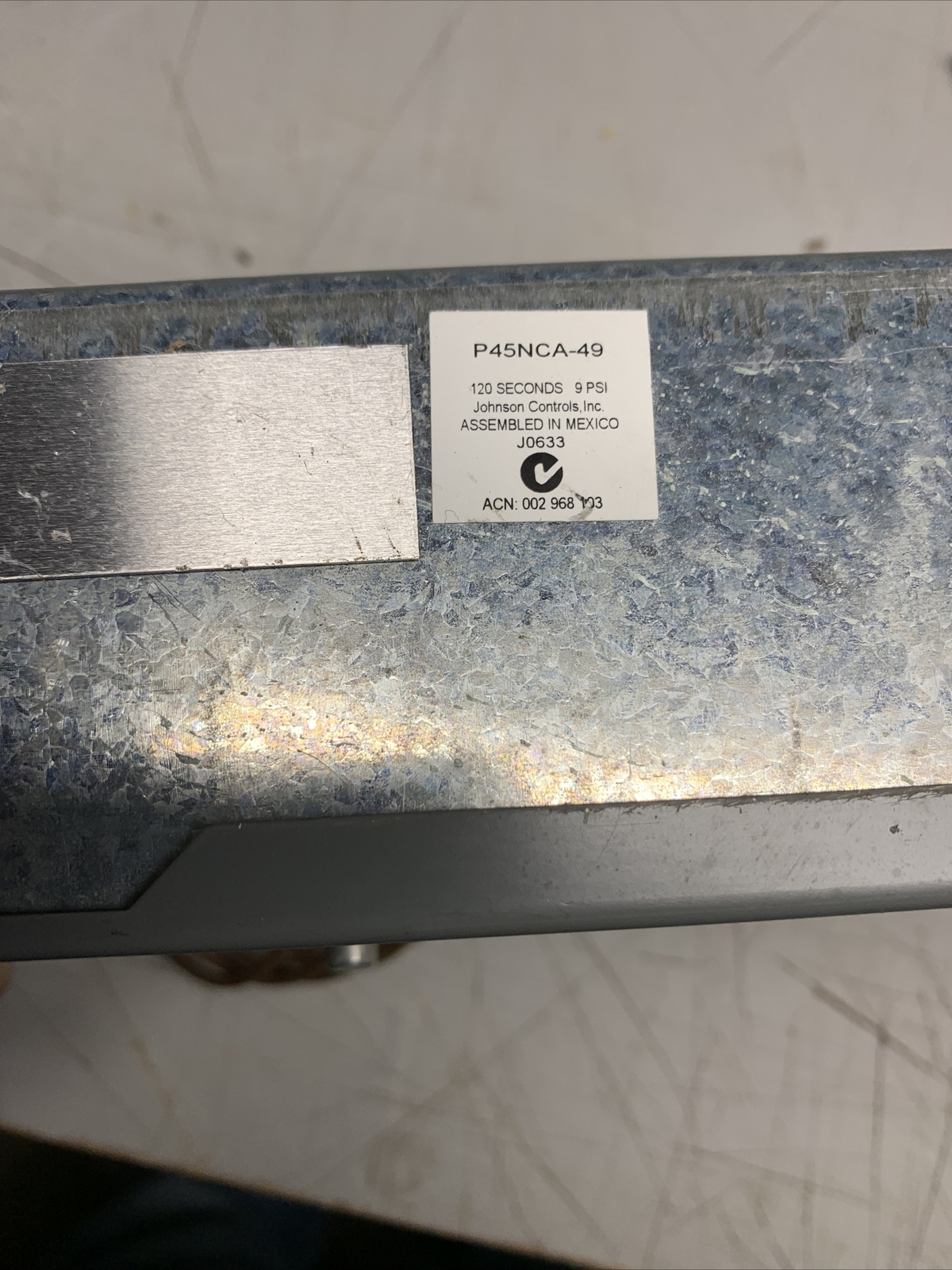 Johnson Controls P45NCA-49C Pressure Switch P45NCA49C