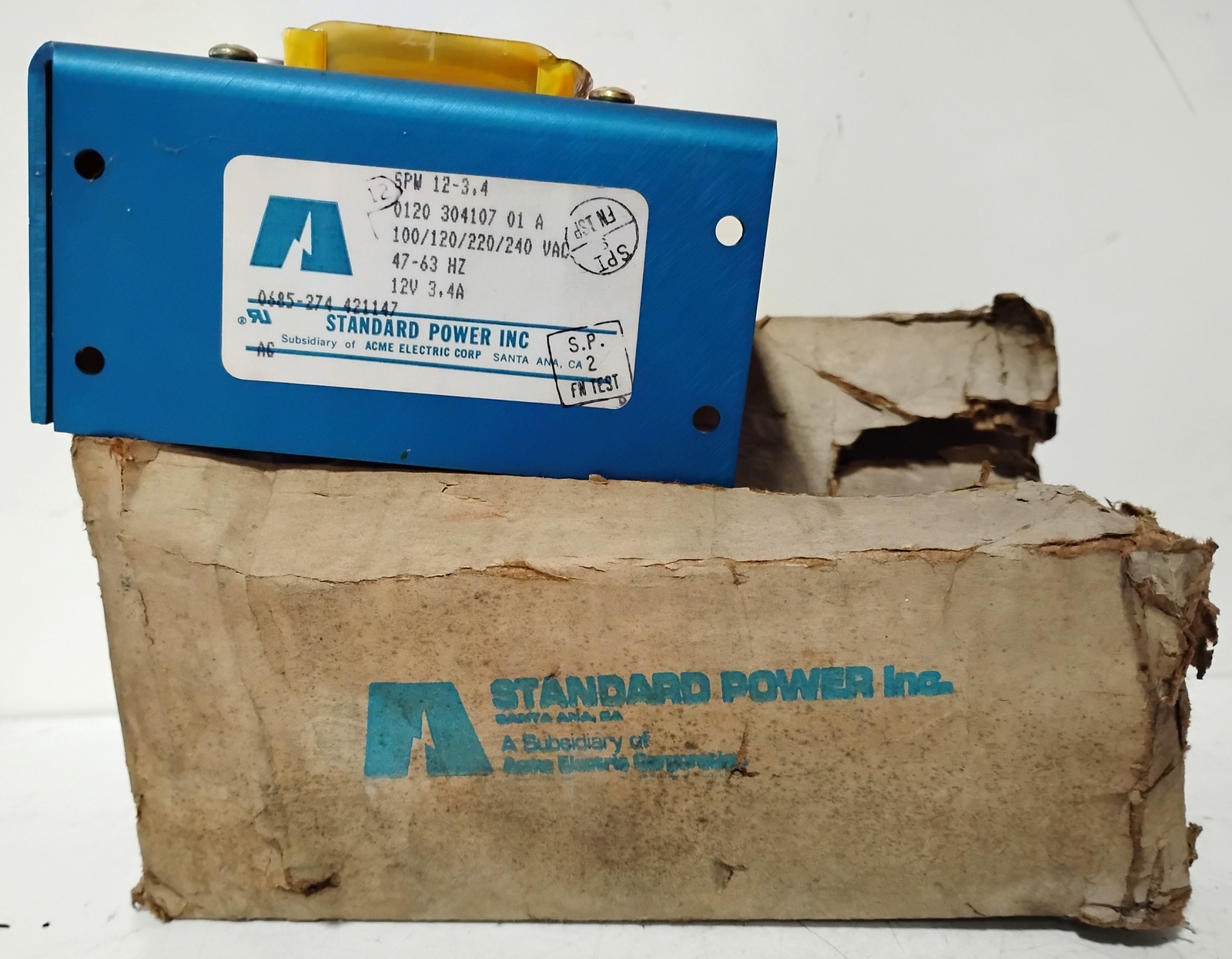 Acme Electric SPW-12-3.4 100/120/220/240 V AC 12 V 3.4 A Power Supply