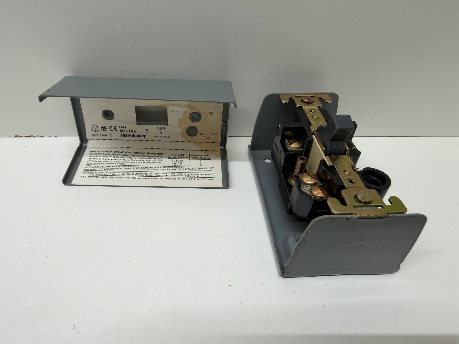 NEW OLD STOCK! ALLEN-BRADLEY 277V SER.B MANUAL MOTOR STARTER 600-TAX5