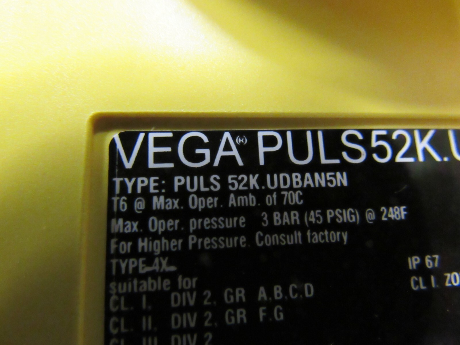 VEGA PULS52K.UDBAN5N PULS52K.UD LIQUID LEVEL TRANSMITTER **REFURBISHED**