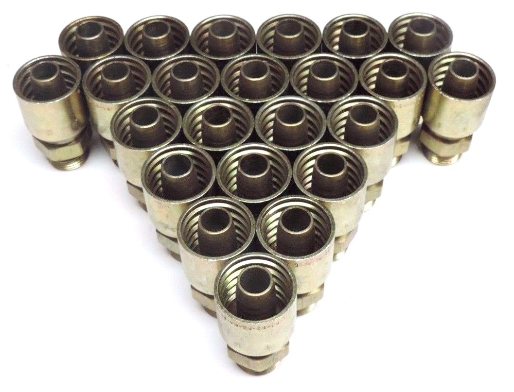 LOT OF 23 NEW PARKER 3/4″ MALE X 1-1/2″ FEMALE HOSE CRIMP FITTINGS