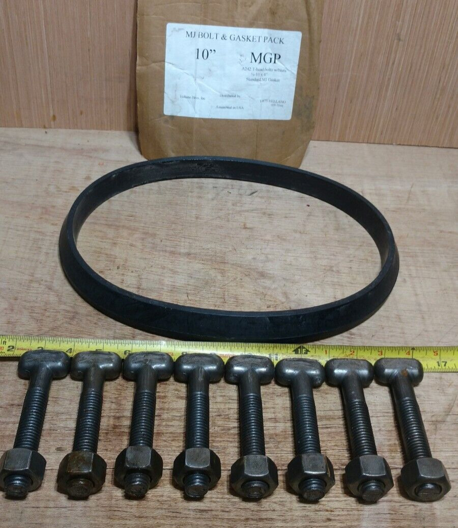 Star 10″ MJ Large Pipe Fitting Gasket & Bolt Kit With (8) 3/4″ x 4″ T-Bolt’s