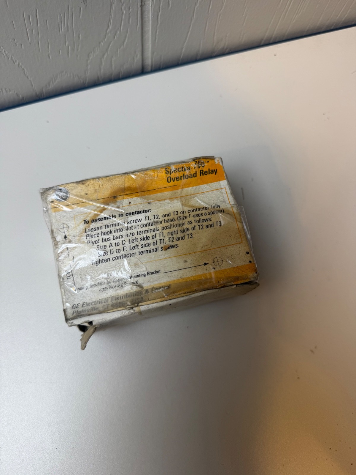 GE CR7G1TJ Spectra 700 Overload Relay Type: Manual/Stop Reset 2.5-4.0 Amps