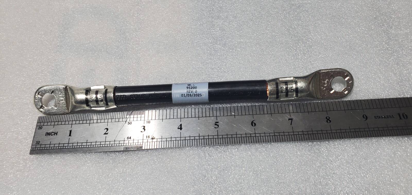 Lot 4 W. I. 95200 P45 1/0 Battery Cable 8 in Smoke 00 Gauge