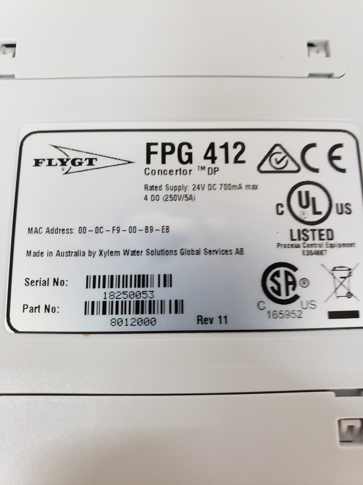 FLYGT 8012000 FPG 412