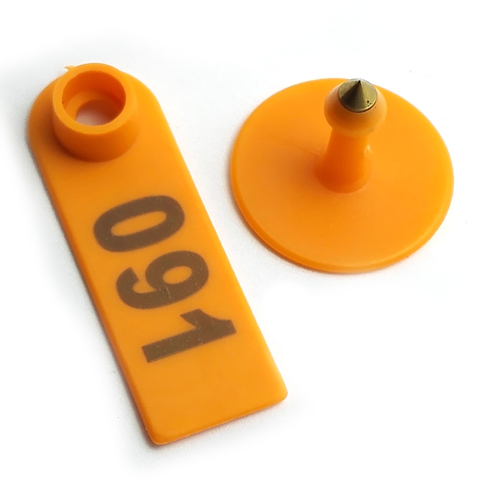 100x Orange 001-100 Number Plastic Livestock Ear Tag For Goat Sheep