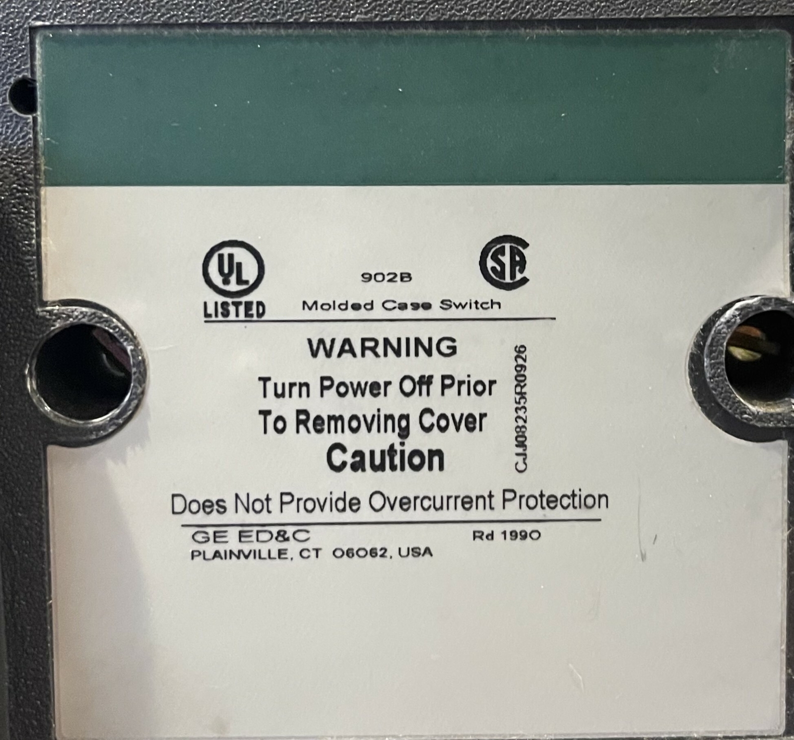 GE TJK43Y0001 Molded Case Switch 400A 3P 600V w/ Shunt Trip Industrial