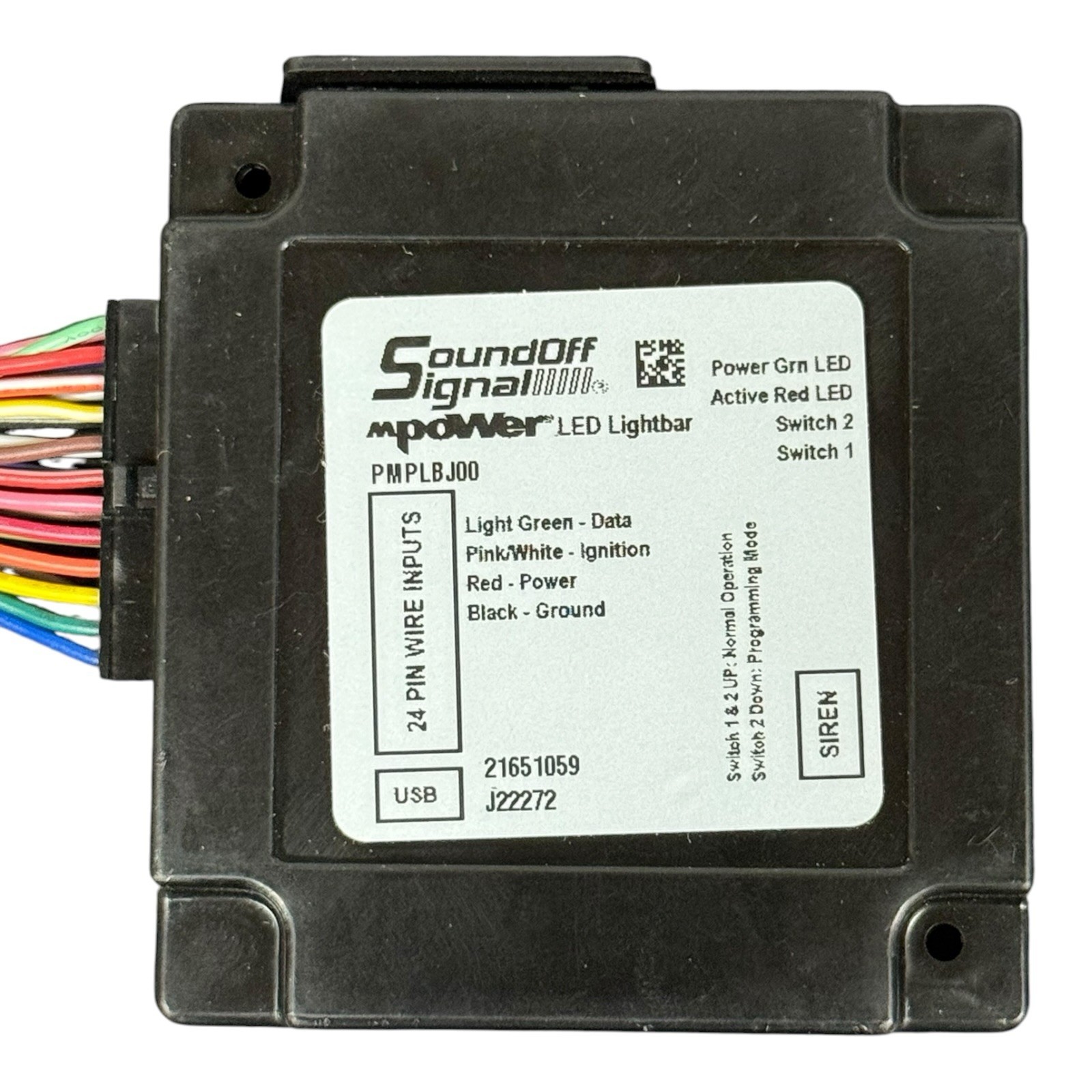 SoundOff Signal mPower PMPLBJ00 Breakout Box Interface Module New