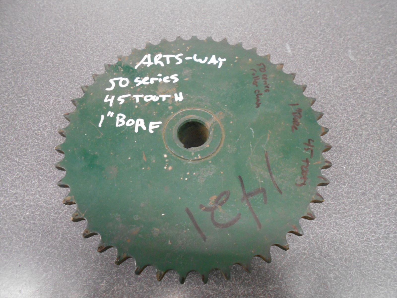 Roller Chain Sprocket: 50B45 , 45 Tooth, 1″ Keyed Bore. Arts-Way. NOS!