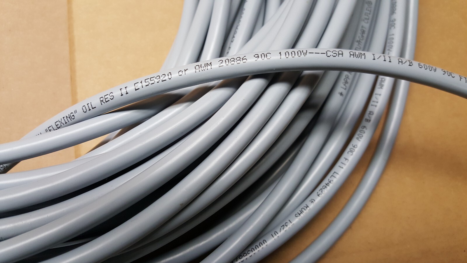 NEW LAPP KABEL E155920/20886 OLFLEX 190 Cable, 600V, 95 ft in 28″ sections .5 mm