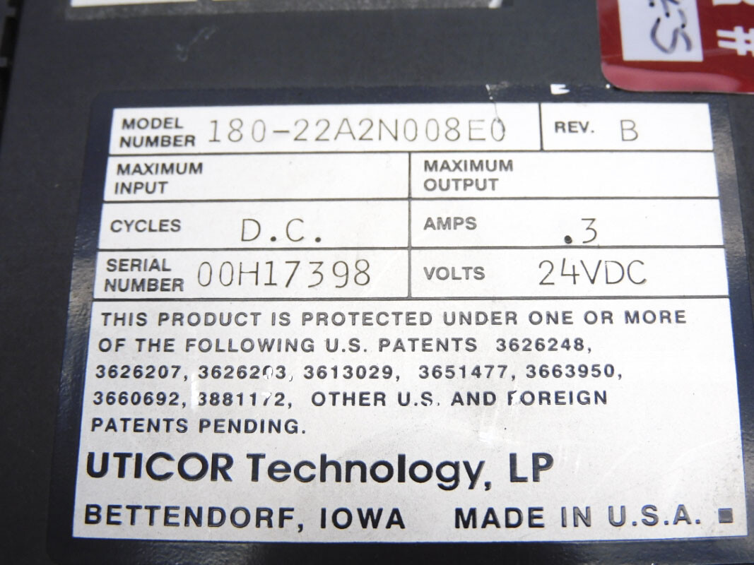 UTICOR 180-22A2N008E0 24VDC .3A UNMP