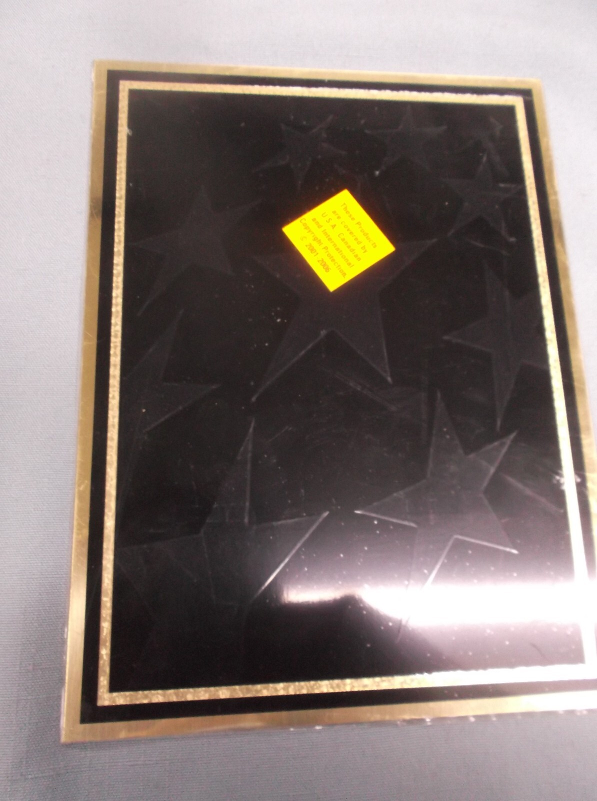 8 x 10 plaque shaped solid walnut SDI68 black star engraving plate trophy parts
