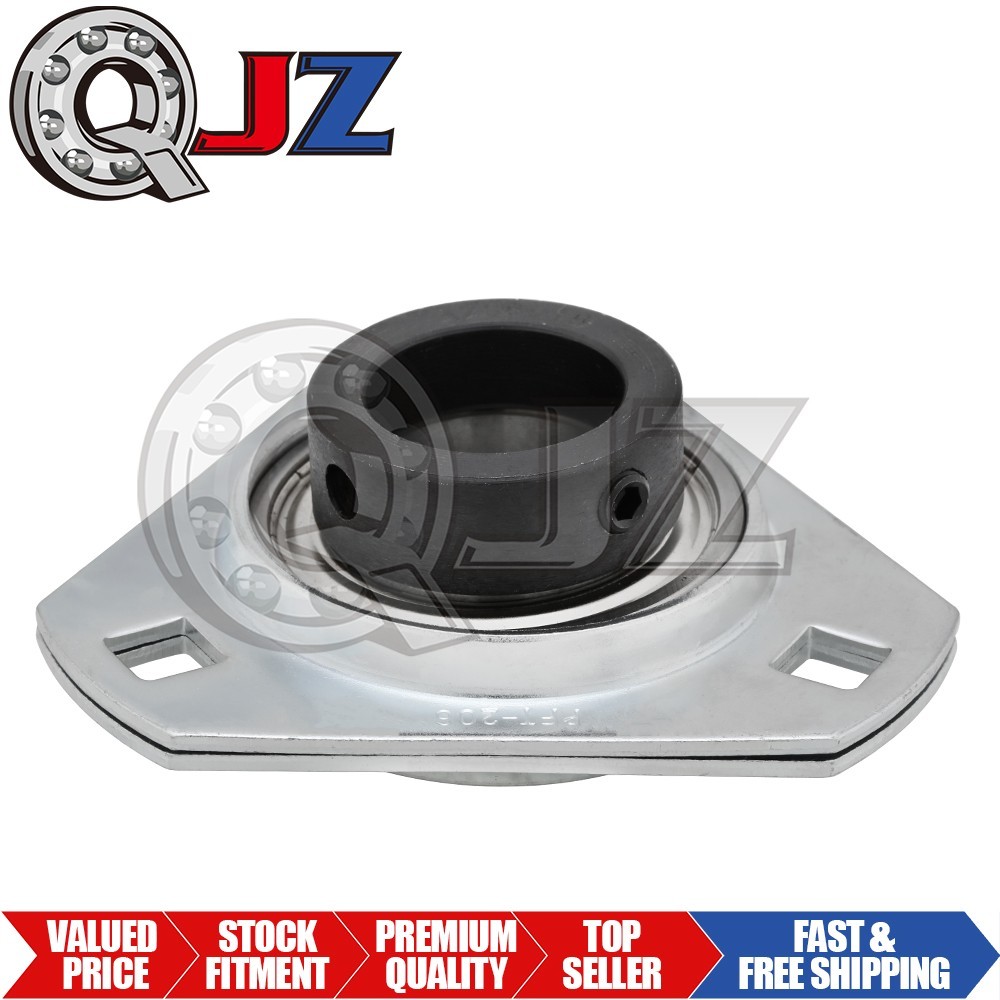 [Qty.1] SAPFT206-19G 3-Bolt Pressed Steel Triangular Housing, 1-3/16 in Bore ID