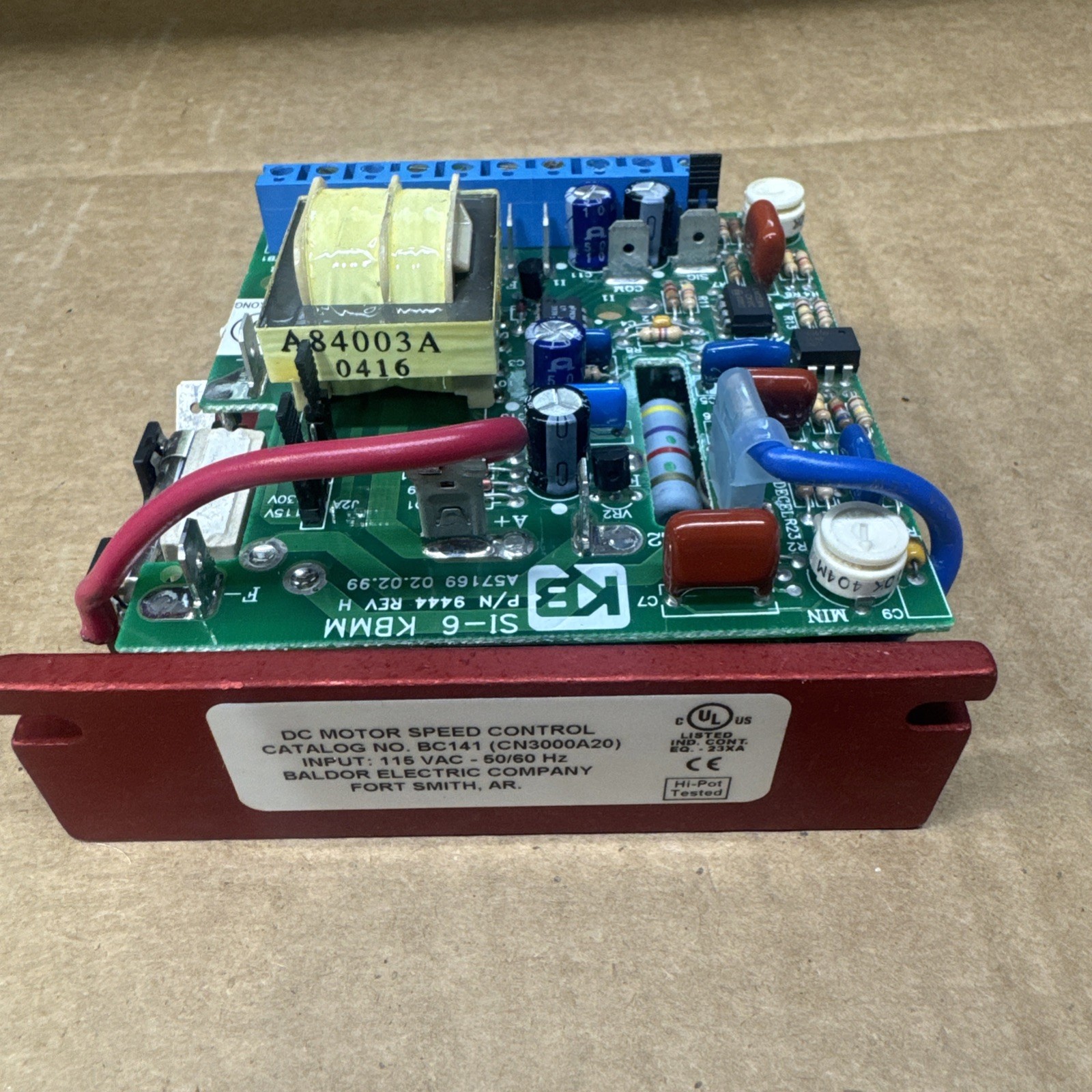Baldor BC141 PCB Board CN3000A20 KBMM SI-6 9444 Motor Speed Control Module