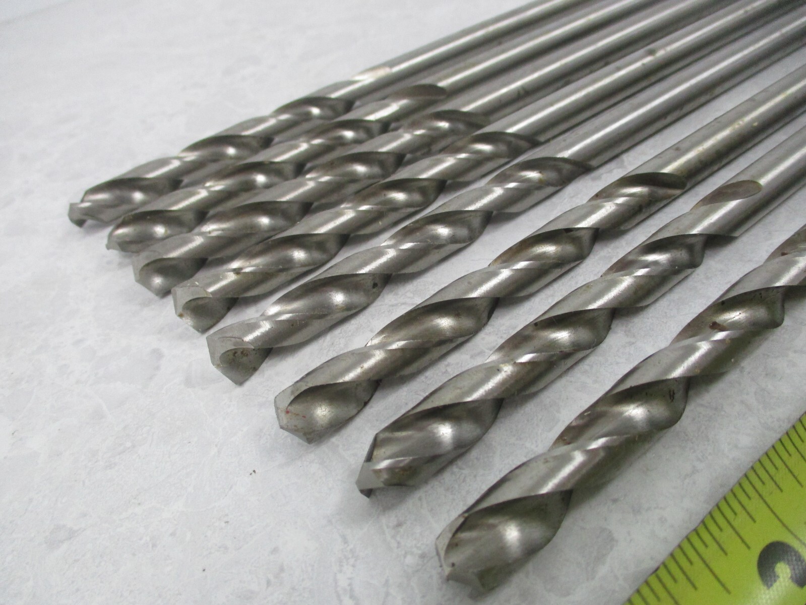 LOT OF 8 MACIDONIA 13/32 HSS DRILLS, 12″ OAL, V0398