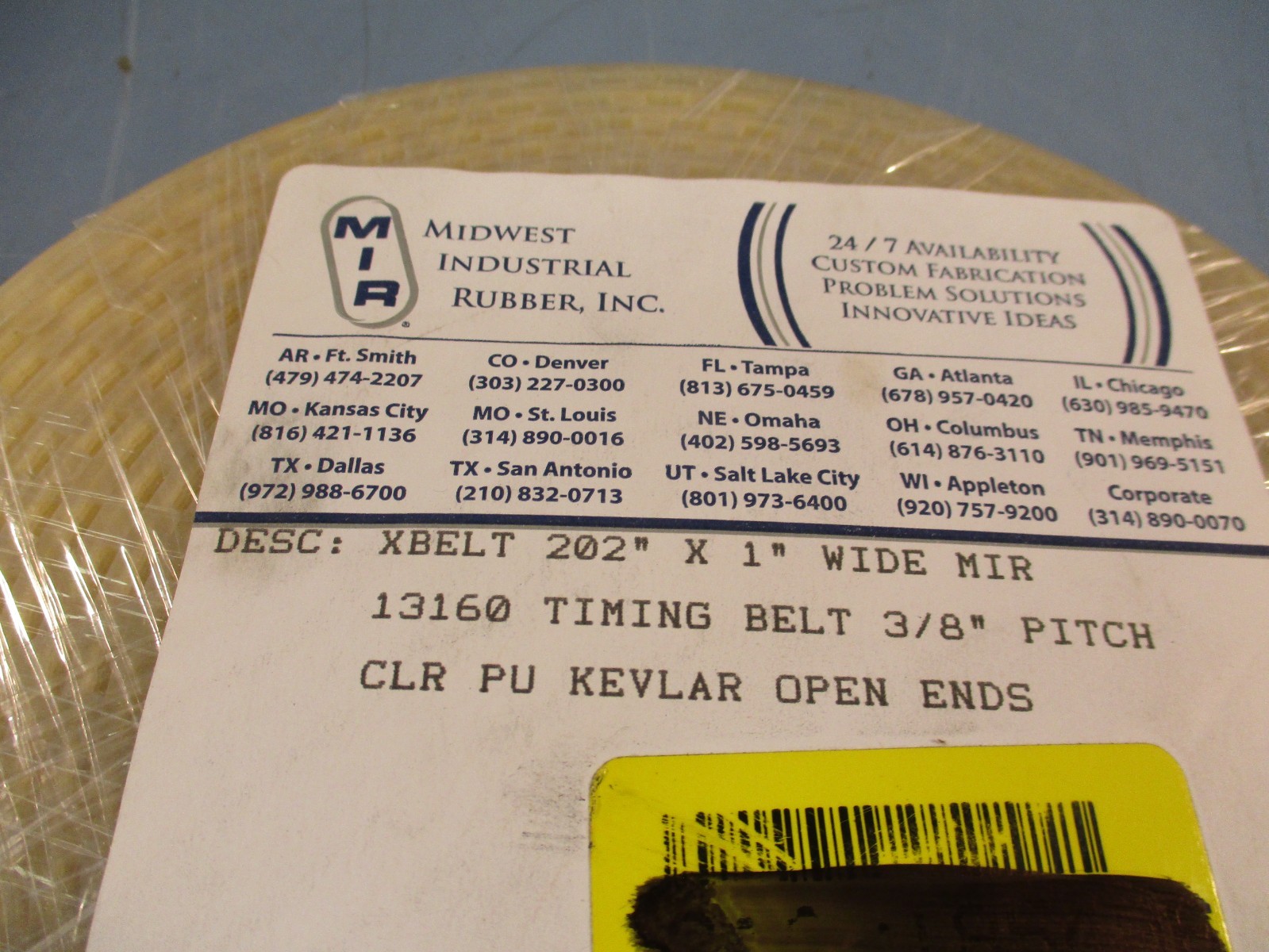 Midwest Industrial Rubber 13160 Timing Belt 3/8″ Pitch XBelt 202″ x 1″ WD 41443