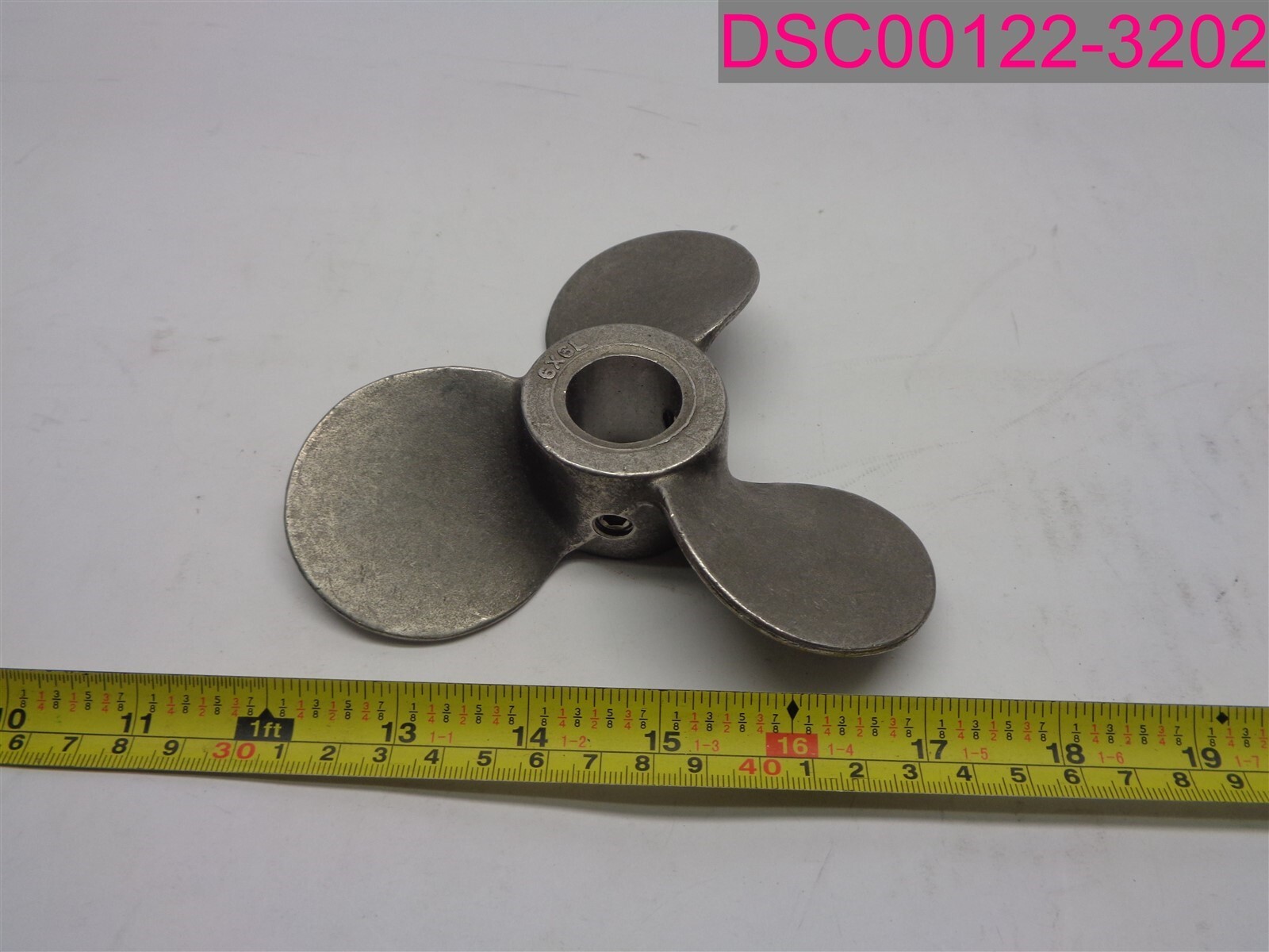 6X6L Metal Fan Blade. 5-1/2″ OD x 1″ ID x 1-1/4″ Width. 3 Blades.