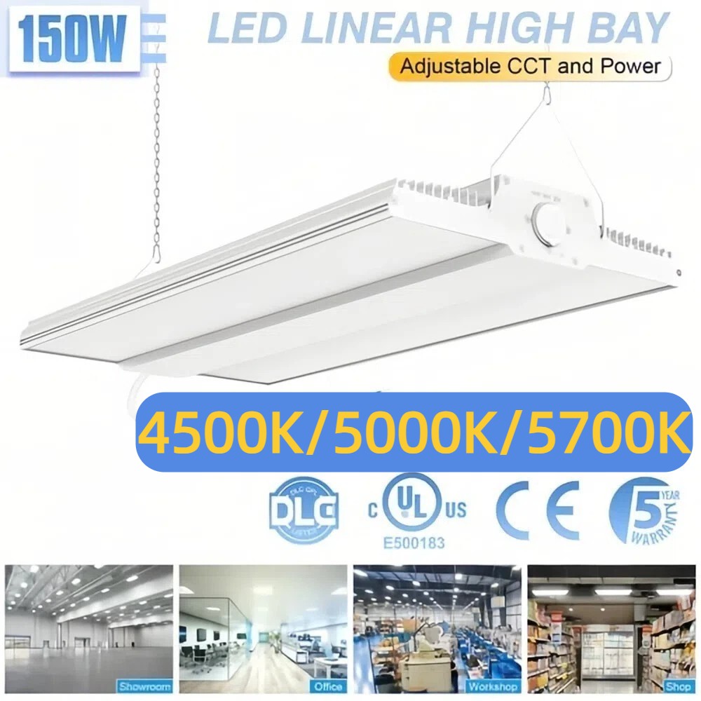 Garage Shop Lights 150W 5700K/5000K/4500K LED Linear High Bay Light Commercial