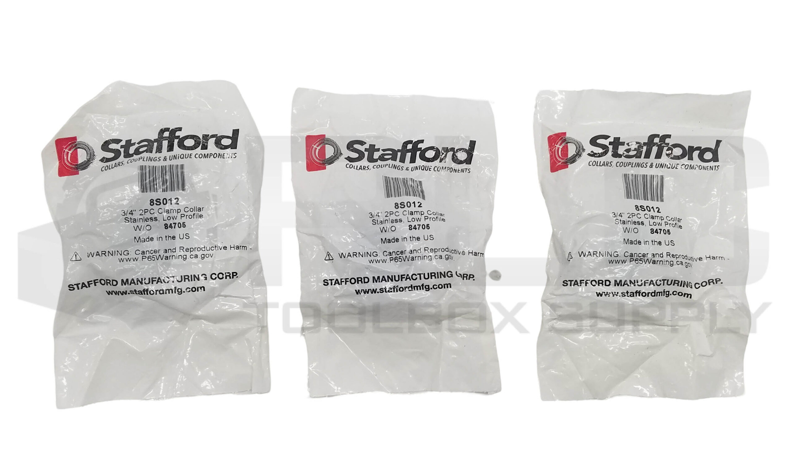 LOT OF 3 SEALED NEW STAFFORD 8S012 3/4″ 2PC CLAMP COLLAR