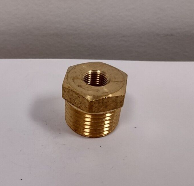 Brass straight adapter 1/8″ BSPT Female x 1/2″ NPT Male