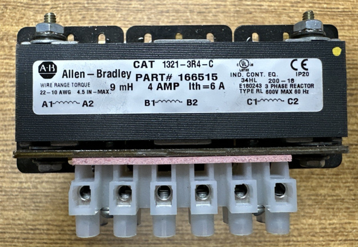 ALLEN-BRADLEY 1321-3R4-C 3Ø LINE REACTOR 4A 600V 166515 **USED GUARANTEED**