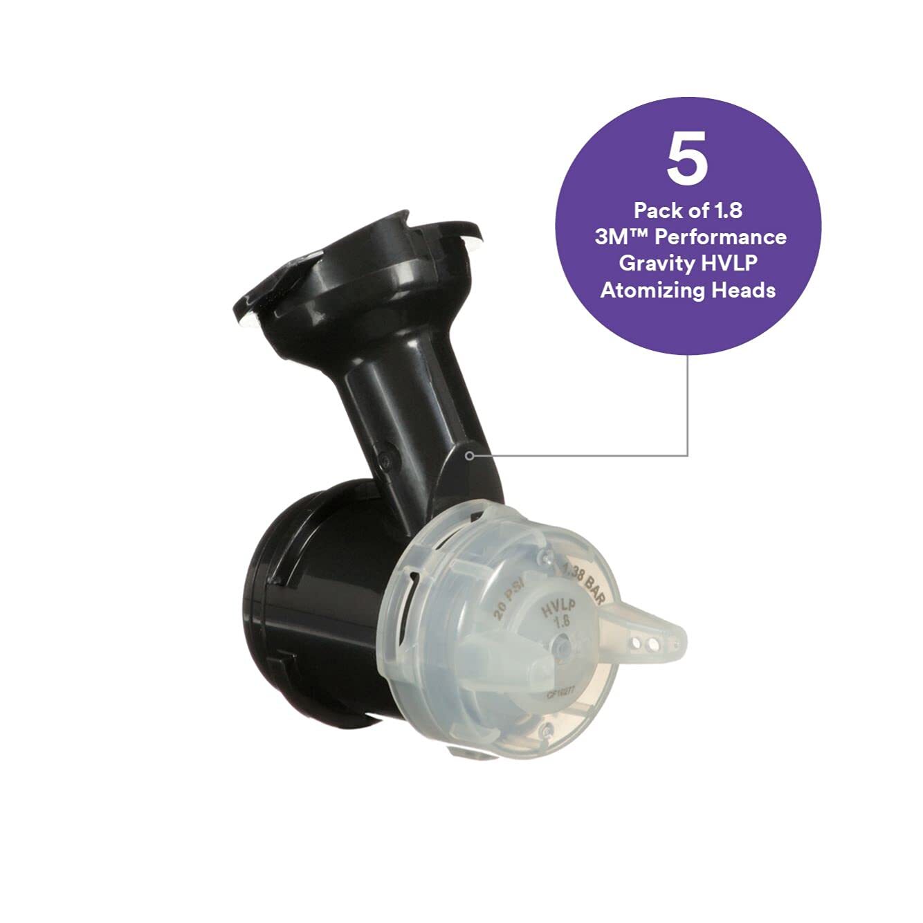 3M Performance Gravity HVLP Atomizing Head Refill Kit 26718 Size 1.8 Clear for