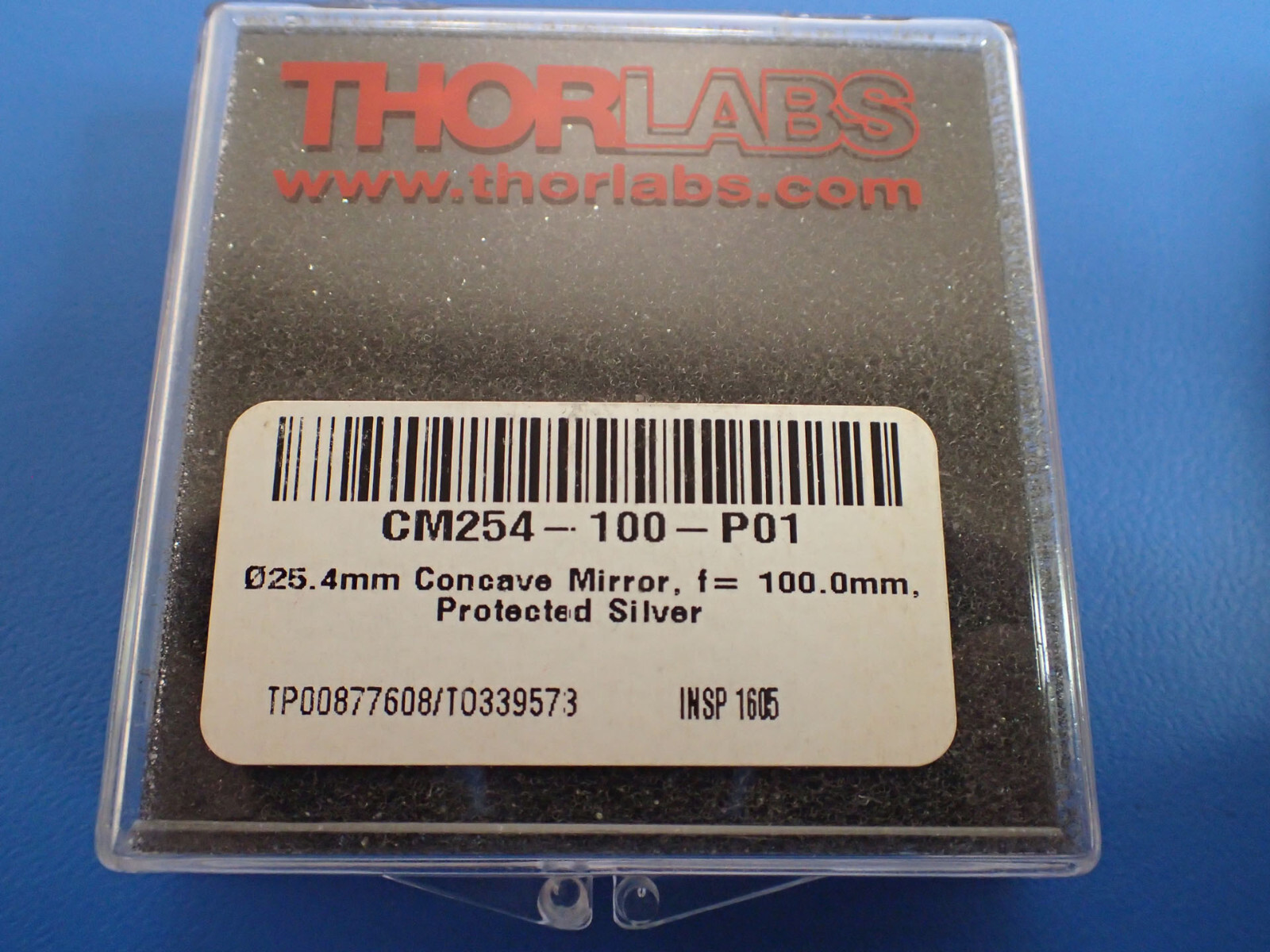 THORLABS CM254-100-P01 – Ø1″ SILVER-COATED CONCAVE MIRROR, F = 100.0 MM