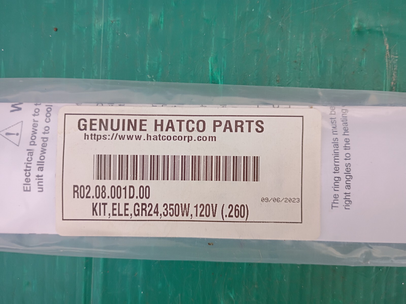 Hatco R02.08.001D.00 120V 350W Heating Element